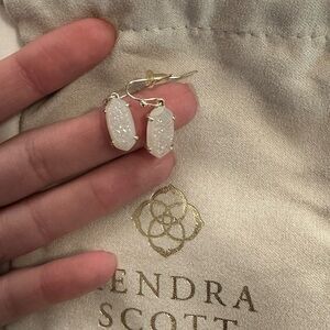 Kendra Scott White Drusy Drop Earrings